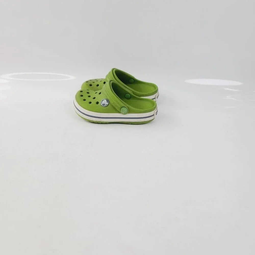 Crocs Unisex Kid's Volt Green/Grey Crocband Slip-On Casual Clogs Size US 8C‎